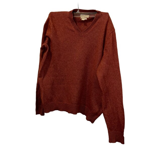 banana republic luxury deep terracotta rabbit hair angora v-neck FALL sw… - Picture 1 of 4